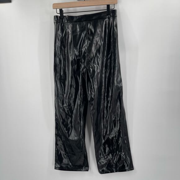 BLANK NYC Faux Leather Pants Size 26 Pleather Size Zipper NWT Vegan Cropped Blk - Picture 3 of 10